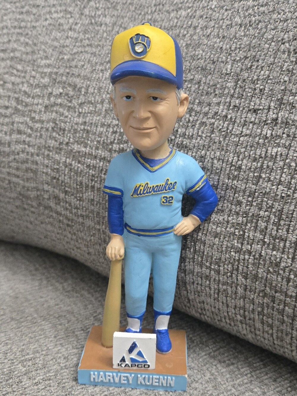 BDA Harvey Kuenn Milwaukee Brewers MLB Bobblehead Figure Blue/Yellow